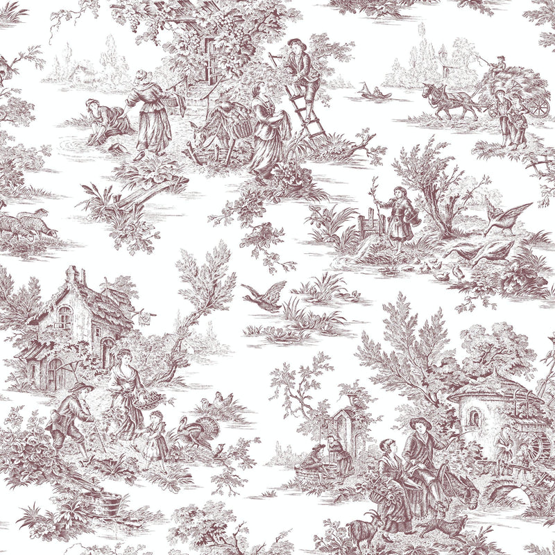 Wallpaper Champagne Toile Wallpaper Sample // Black & White 8 x 10 