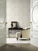 Wallpaper Charleston Damask Wallpaper // Cream 
