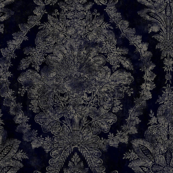 Wallpaper Charleston Damask Wallpaper // Navy 