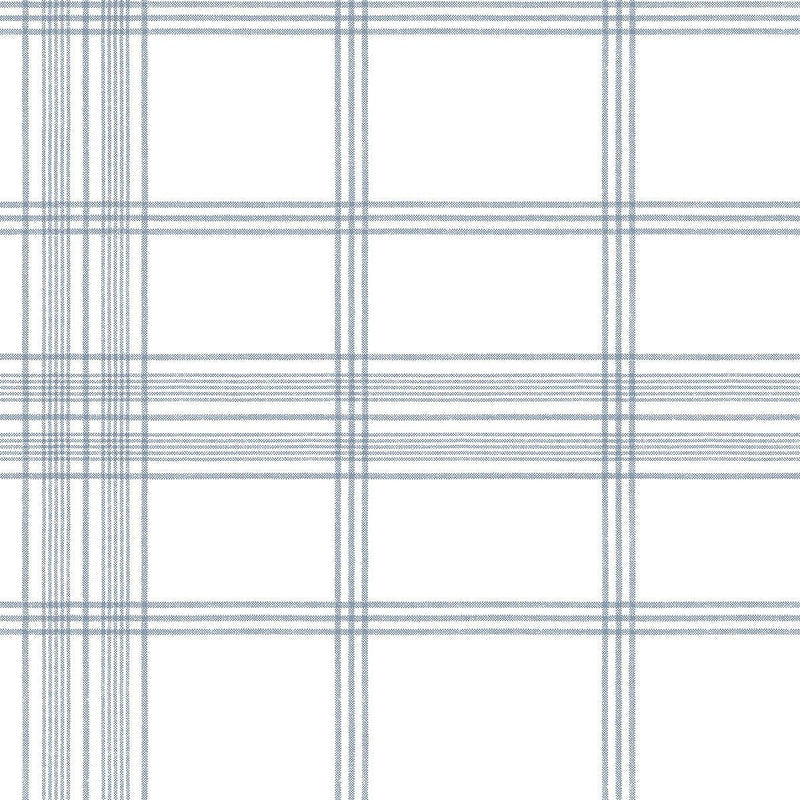 Wallpaper Charter Plaid Wallpaper Sample // Blue 8 x 10 