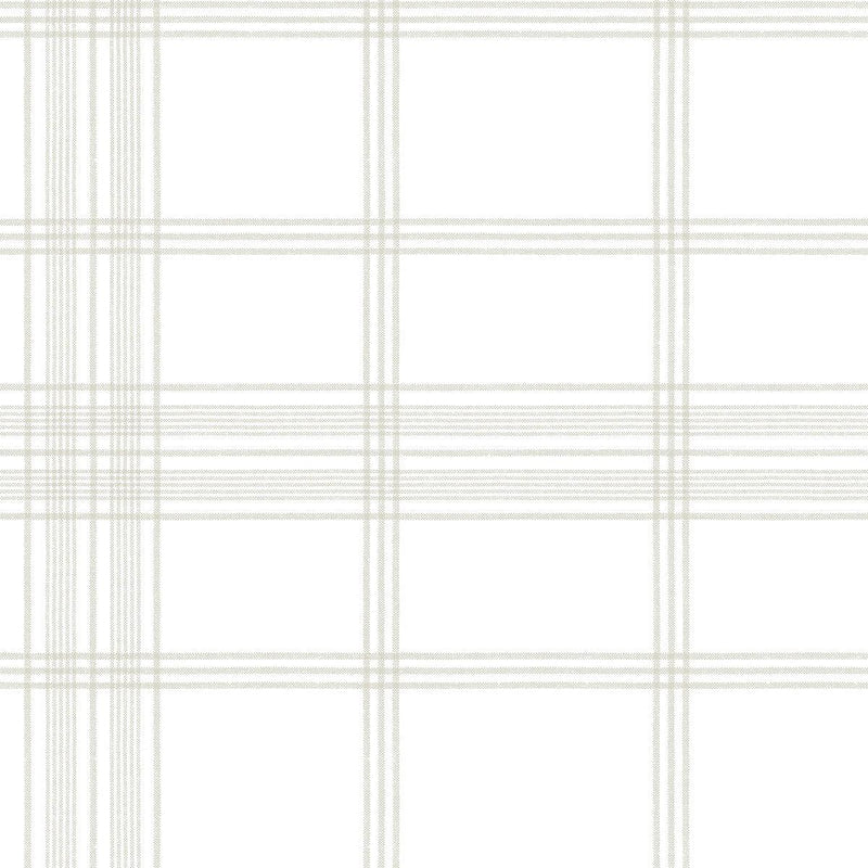 Wallpaper Charter Plaid Wallpaper Sample // Off White 8 x 10 