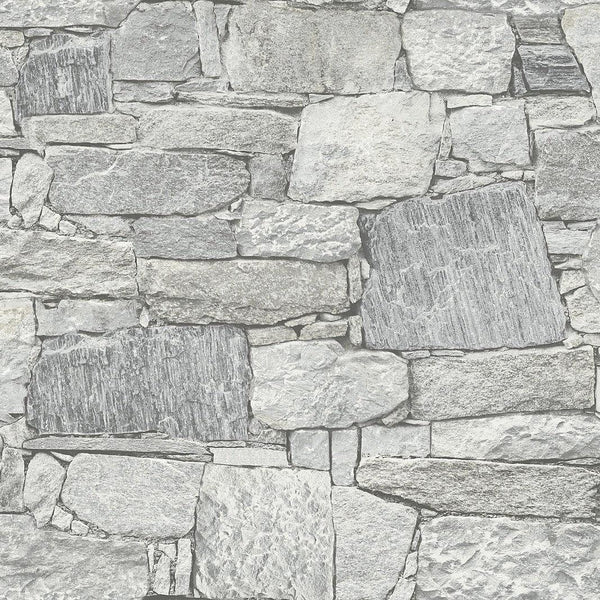 Wallpaper Chateau Stone Peel & Stick Wallpaper // Grey 