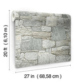 Wallpaper Chateau Stone Peel & Stick Wallpaper // Grey & Beige 