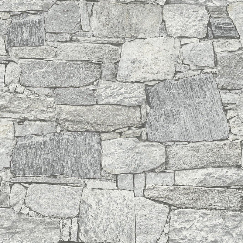 Wallpaper Chateau Stone Peel & Stick Wallpaper Sample // Grey 8 x 10 