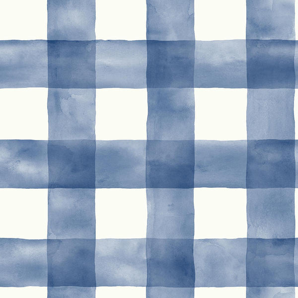 Wallpaper Checkmate Watercolor Plaid Peel & Stick Wallpaper // Blue 