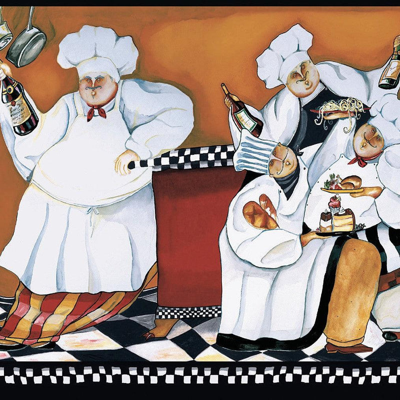 Wallpaper Chef's a Cookin Wallpaper Sample // Orange & Black 8 x 10 