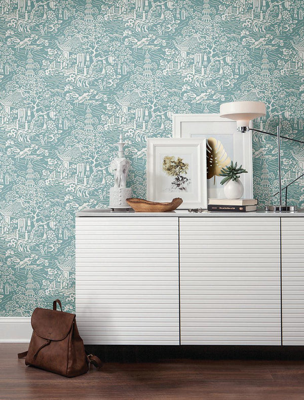 Wallpaper Chinoiserie Wallpaper // Blue & Green 