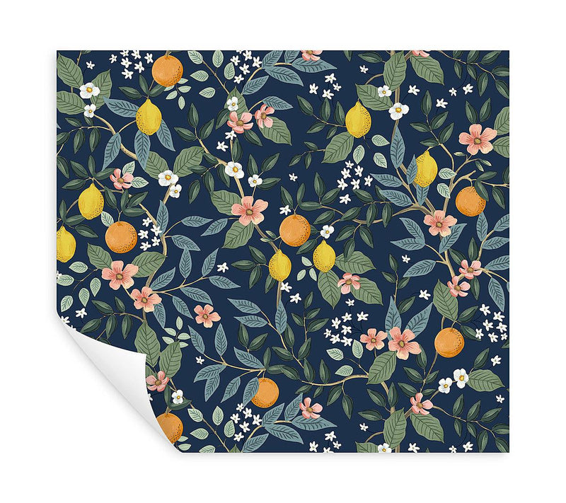 Wallpaper Citrus Grove Peel & Stick Wallpaper // Navy 