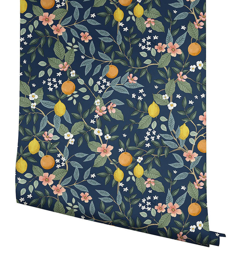 Wallpaper Citrus Grove Peel & Stick Wallpaper // Navy 