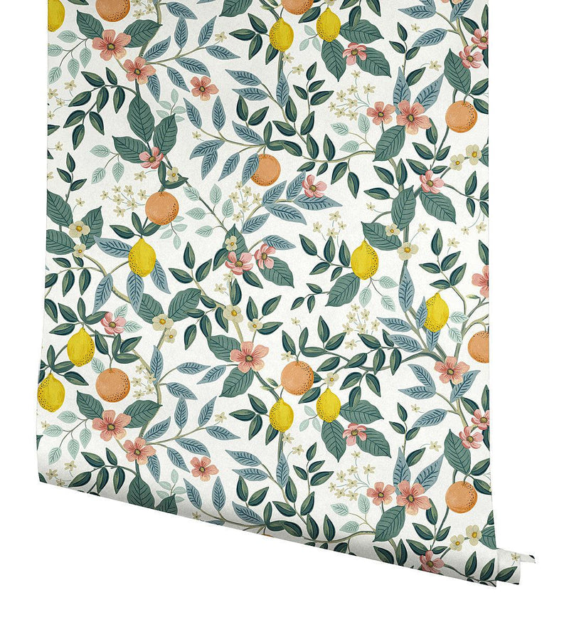 Wallpaper Citrus Grove Peel & Stick Wallpaper // White 