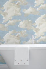 Wallpaper Clouds on Canvas Peel & Stick Wallpaper // Blue 