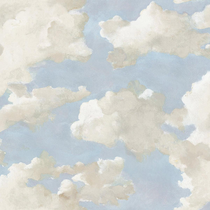 Wallpaper Clouds on Canvas Peel & Stick Wallpaper Sample // Blue 8 x 10 