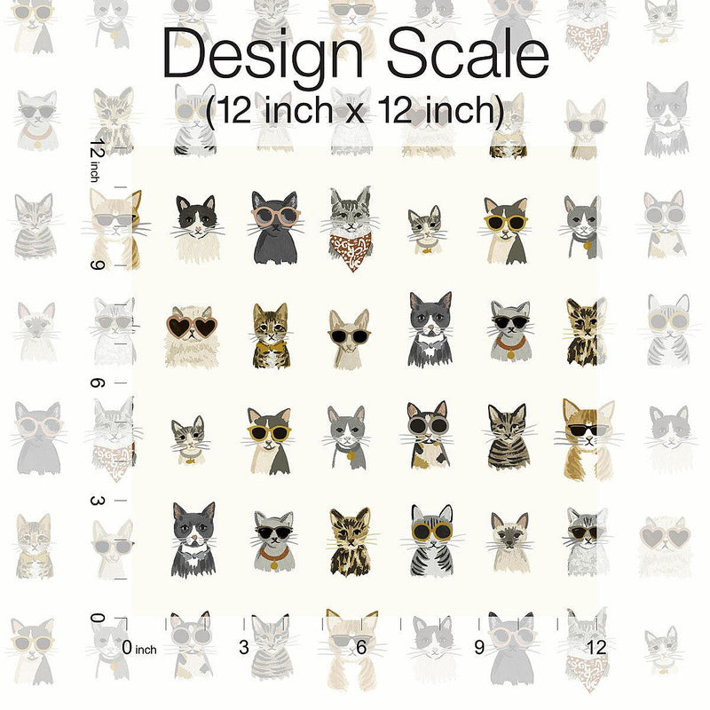 Wallpaper Cool Cats Peel & Stick Wallpaper // Grey & Gold 