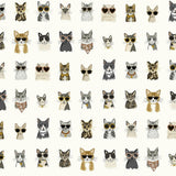Wallpaper Cool Cats Peel & Stick Wallpaper // Grey & Gold 