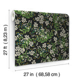 Wallpaper Cornflower Wallpaper // Black & Green 