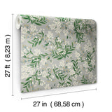 Wallpaper Cornflower Wallpaper // Grey & Green 