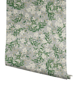 Wallpaper Cornflower Wallpaper // Grey & Green 