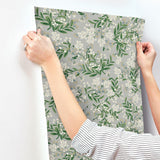 Wallpaper Cornflower Wallpaper // Grey & Green 