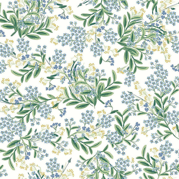 Wallpaper Cornflower Wallpaper Sample // White & Green 8 x 10 