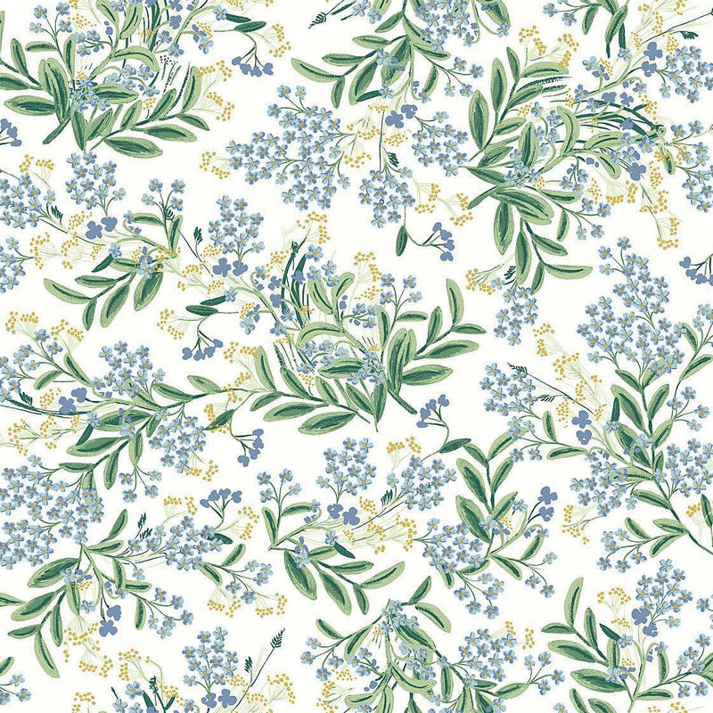 Wallpaper Cornflower Wallpaper Sample // White & Green 8 x 10 