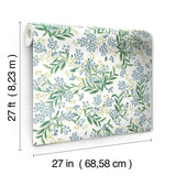 Wallpaper Cornflower Wallpaper // White & Green 