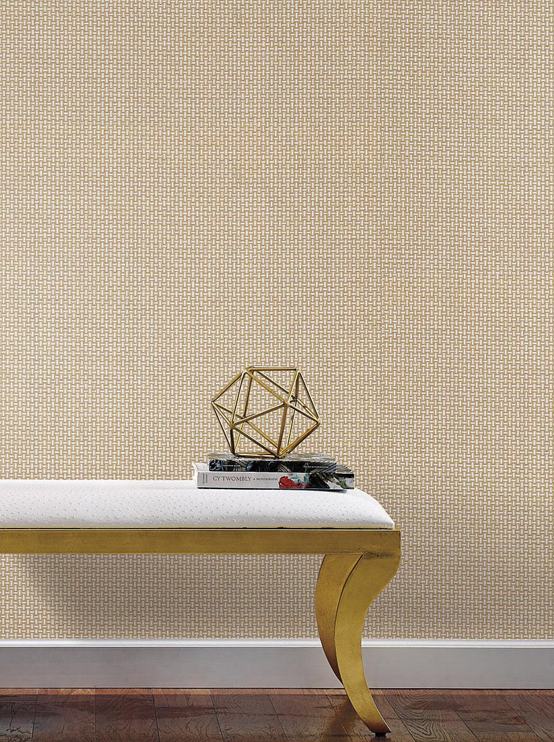 Wallpaper Cottage Basket Wallpaper // Gold Metallic 