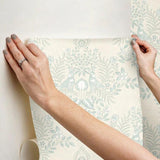 Wallpaper Cottontail Toile Premium Peel + Stick Wallpaper // Duck Egg 