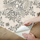 Wallpaper Cottontail Toile Premium Peel + Stick Wallpaper // Linen & Charcoal 