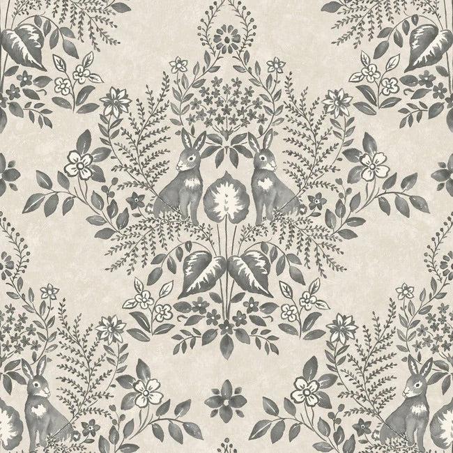 Wallpaper Cottontail Toile Premium Peel + Stick Wallpaper // Linen & Charcoal 