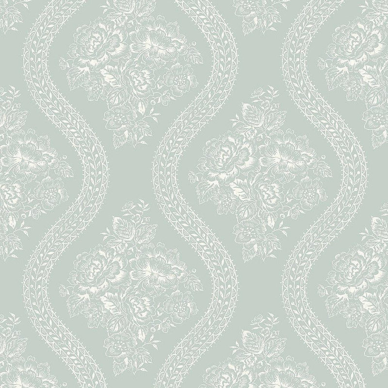 Wallpaper Coverlet Wallpaper Sample // White & Blue 8 x 10 