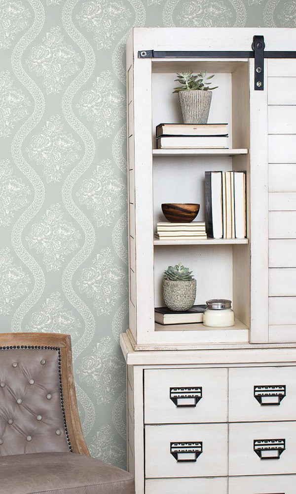 Wallpaper Coverlet Wallpaper // White & Blue 