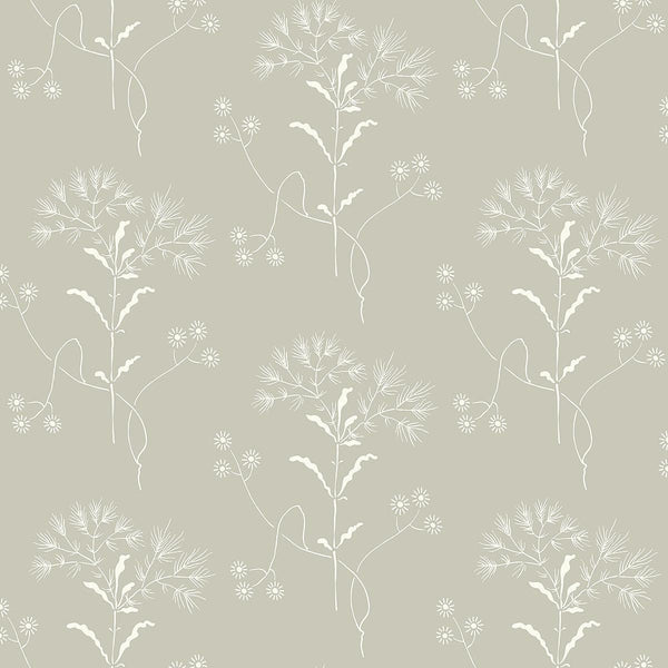 Wallpaper Cupola Wildflower Wallpaper // Light Grey & White 