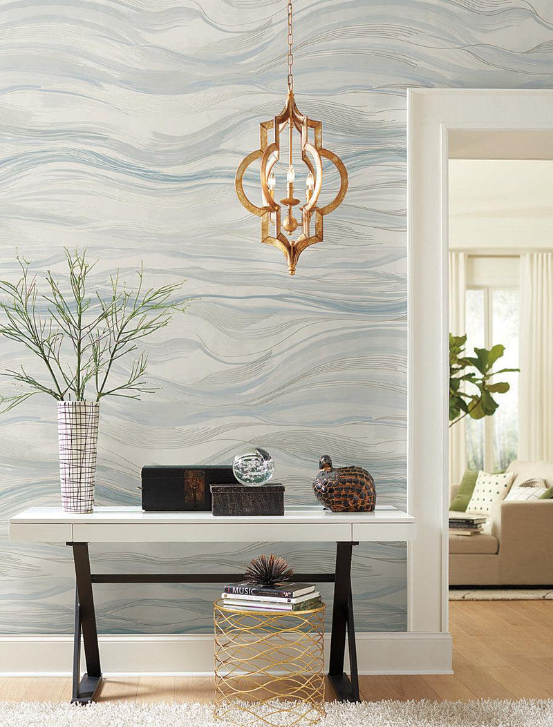 Wallpaper Currents Wall Mural Sample // Blue 8 x 10 