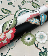 Wallpaper Dahlia Blooms Wallpaper // Green & Beige 