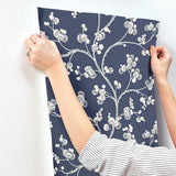 Wallpaper Dahlia Trail Wallpaper // Navy 