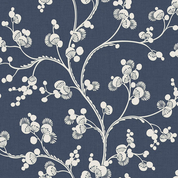 Wallpaper Dahlia Trail Wallpaper // Navy 