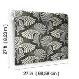 Wallpaper Dancing Leaves Wallpaper // Black 