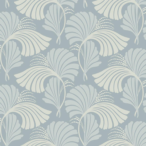 Wallpaper Dancing Leaves Wallpaper // Light Blue 