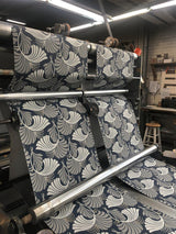 Wallpaper Dancing Leaves Wallpaper // Navy 