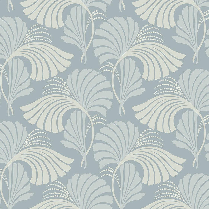 Wallpaper Dancing Leaves Wallpaper Sample // Light Blue 8 x 10 