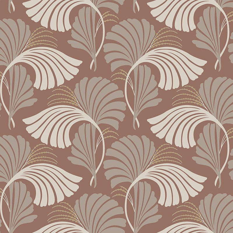 Wallpaper Dancing Leaves Wallpaper Sample // Tan 8 x 10 