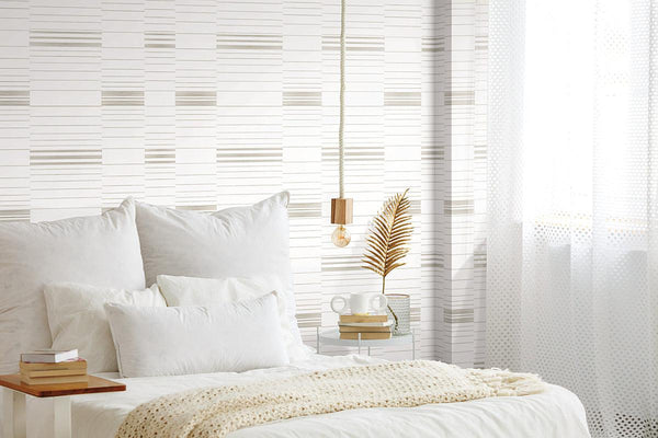 Wallpaper Dashing Stripe Wallpaper // Beige & White 