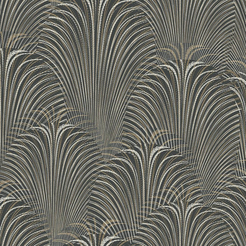 Wallpaper Deco Fountain Wallpaper Sample // Black 8 x 10 