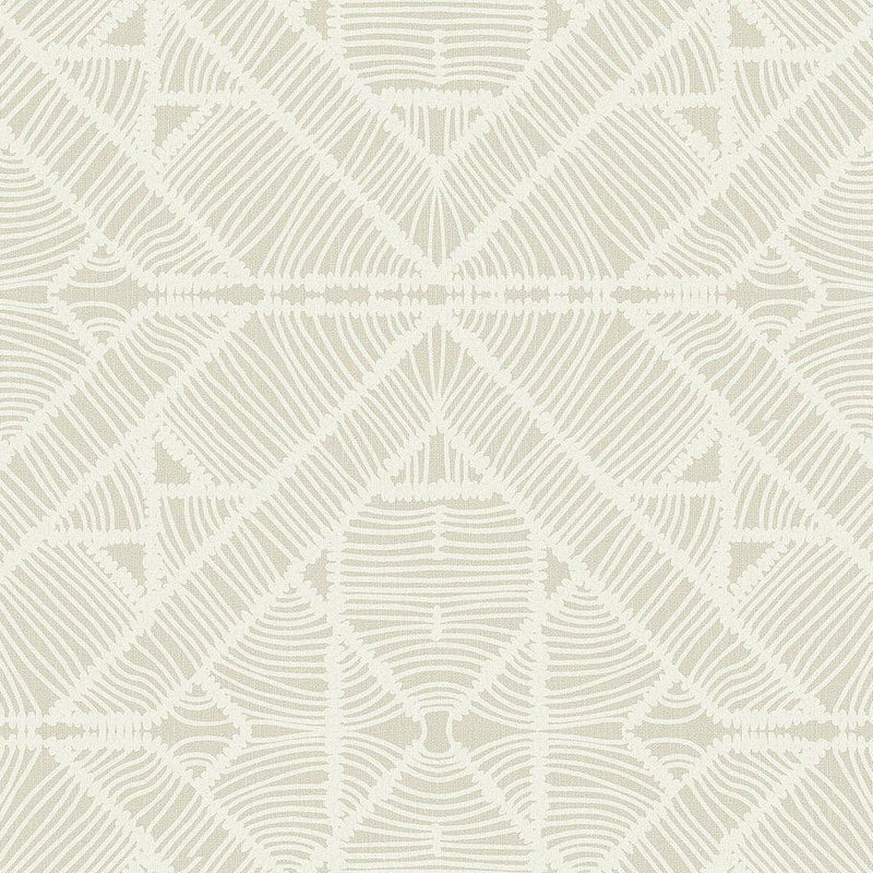 Wallpaper Diamond Macrame Peel & Stick Wallpaper Sample // Beige 8 x 10 