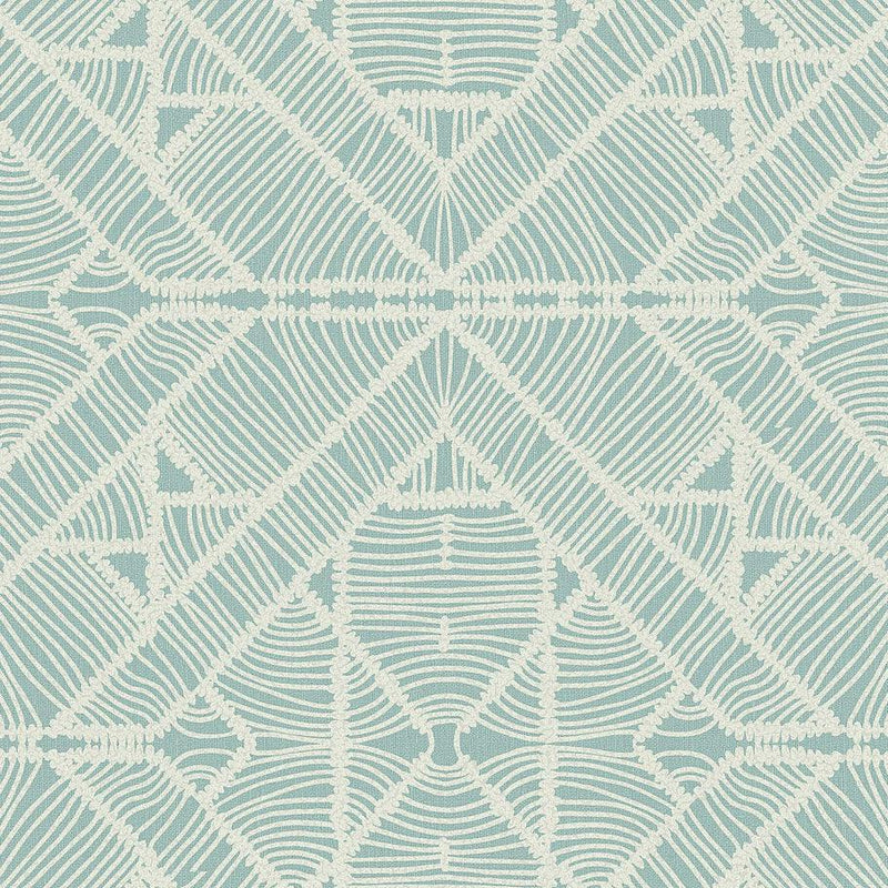 Wallpaper Diamond Macrame Wallpaper Sample // Aqua 8 x 10 
