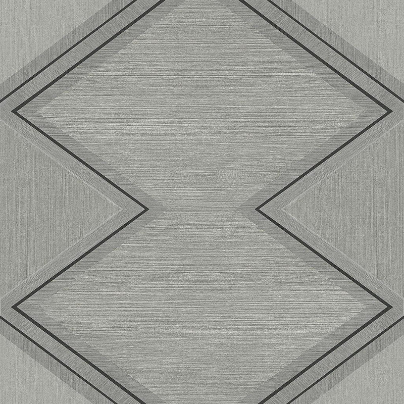 Wallpaper Diamond Twist Wallpaper Sample // Grey & Black 8 x 10 