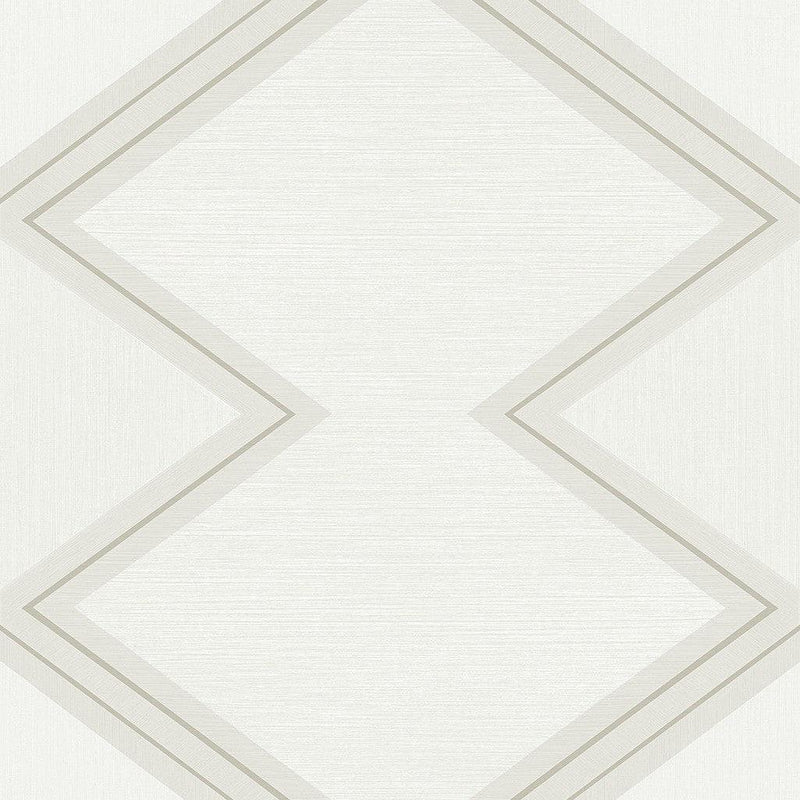 Wallpaper Diamond Twist Wallpaper Sample // White & Cream 8 x 10 