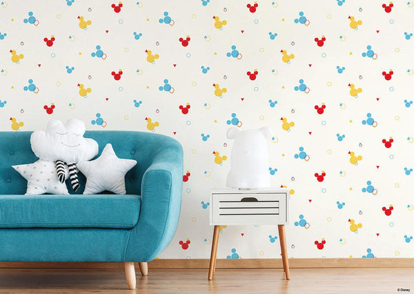 Wallpaper Disney Minnie Mouse Dots Wallpaper // Blue & Yellow 