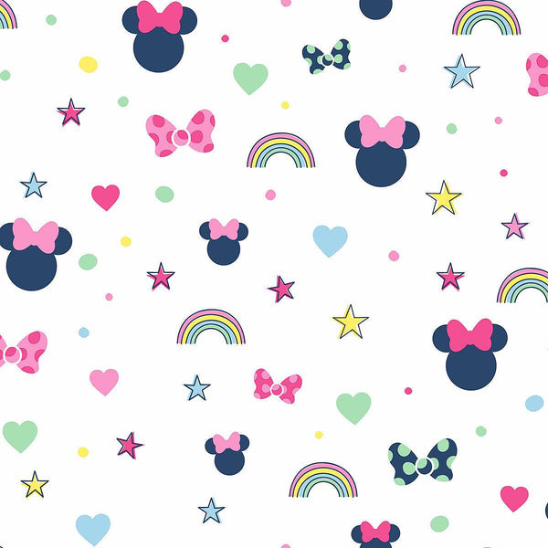 Wallpaper Disney Minnie Mouse Rainbow Wallpaper // Pink 