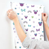 Wallpaper Disney Minnie Mouse Rainbow Wallpaper // Purple 